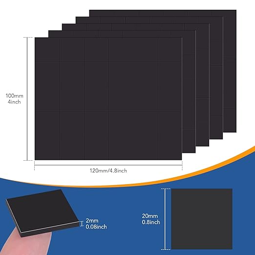 DIYMAG Magnetic Dot with Self Adhesive, 150Pcs 0.8 x 0.08inch Square Magnets Magnetic Tape Flexible Magnet Sheets with Adhesive for Crafts, Photos and Die Storage Easy Peel and Stick