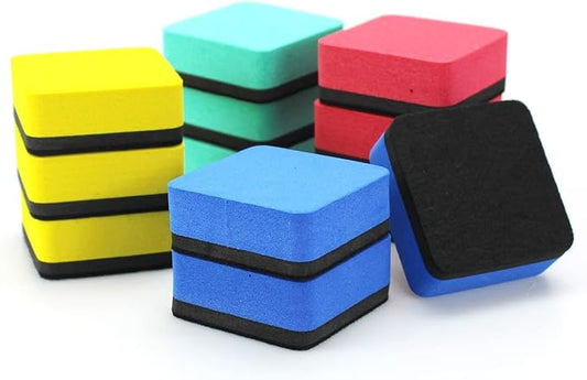 Dry Erase Eraser,12 Pack Magnetic Whiteboard Erasers,Small Dry Erase Board Erasers for Classroom, Home, and Office(12pcs-Square)