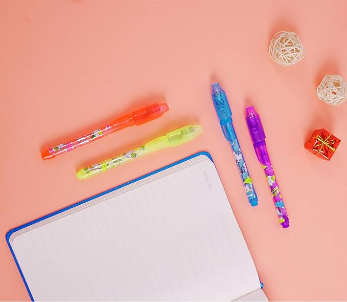 24 Pack Invisible Ink Pen with Purple Light Upgraded Spy Pen Secret Message Magic Markers Children's Day Gift Student Gift from Teacher for Boys Grils Kids Birthday Party Favor