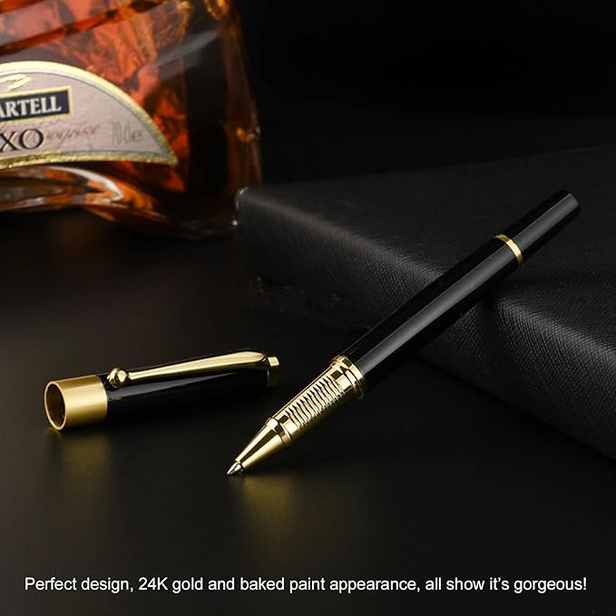 YIVONKA Ballpoint Pen Black Refill,Luxury Ballpoint Line width 0.5mm,Best Ball Pen Gift Set for Men & Women Professional Executive,Office,Nice BallPens Classy Gift Box (Black)