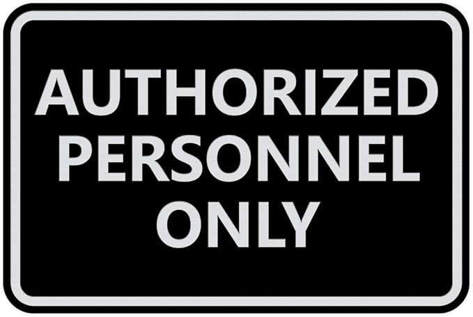 Signs ByLITA Classic Framed Authorized Personnel Only Sign (Black/Silver) - Small 10 Pack