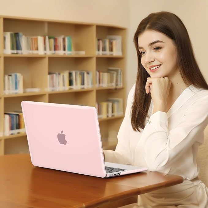 MOSISO Compatible with MacBook Air 13 inch Case 2025 2024 2023 2022 M4 A3240 M3 A3113 M2 A2681, Plastic Hard Shell&Keyboard Cover&Screen Film&Type C for MacBook Air 13.6 inch Case, Rose Pink