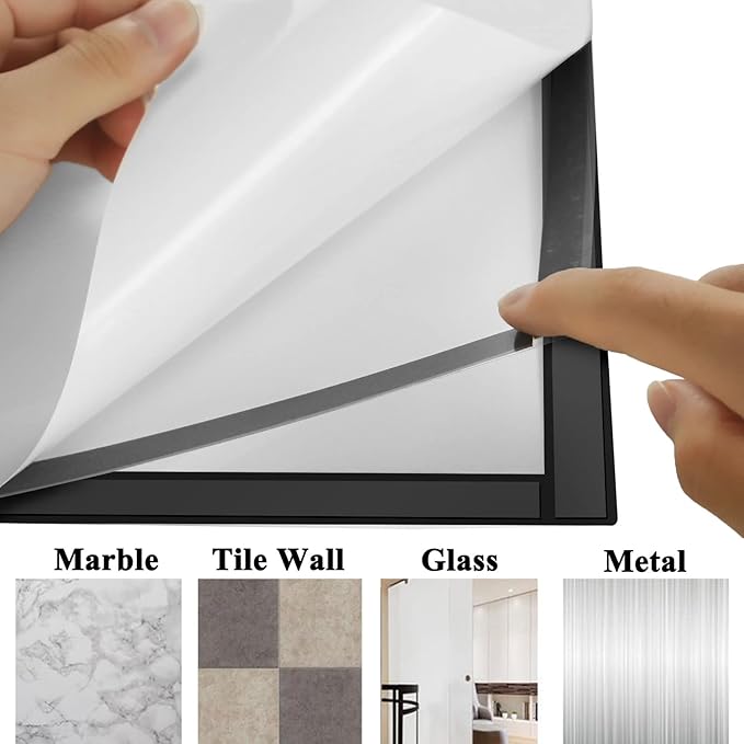 10Pcs Magnetic Poster Holder Self-adhesive Back,11"x17" Magnetic Framed Sign Holder,Plastic Window Wall Poster Display Frames for Office,Store,School(10Pcs,Black)