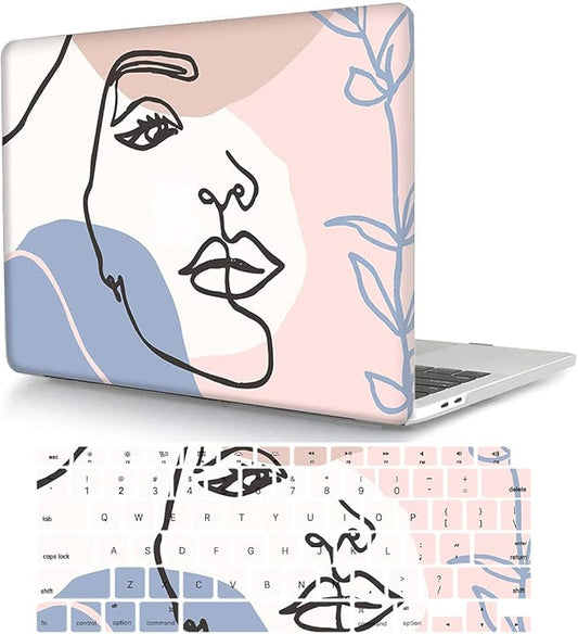 Case Compatible with MacBook Air 11 Inch Model A1370 & A1465, 2 in 1 Matte Plastic Laptop Hard Shell Snap on Case Bundle with Keyboard Cover for Mac Air 11,6" - Girl Pattern 1