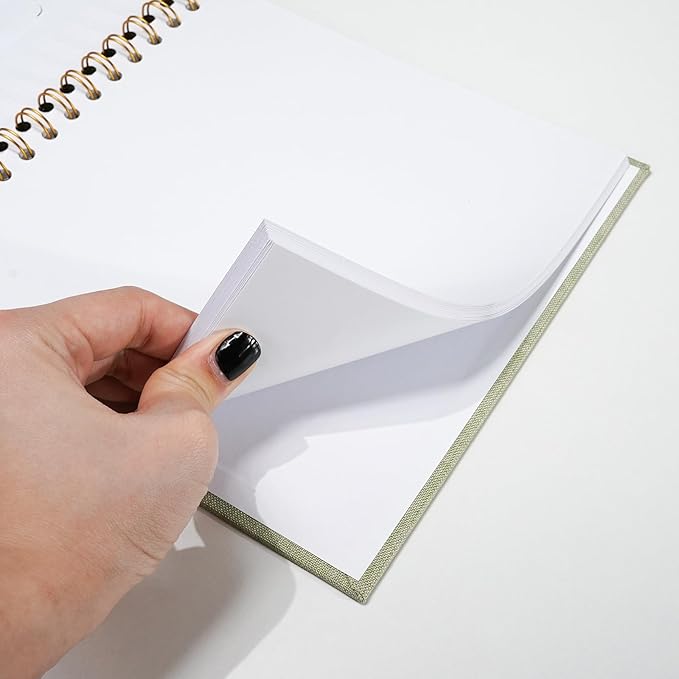 Vienrose 8x8 Inch Scrapbook DIY Small Hardcover Kraft White Pages Scrapbook Photo Album Linen Cover Scrap Book Photo Albums Scrapbooking Supplies Kit for Couple Family Wedding Travel