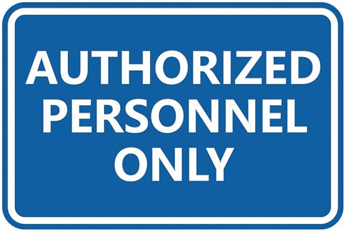 Signs ByLITA Classic Framed Authorized Personnel Only Sign (Blue) - Small 5 Pack