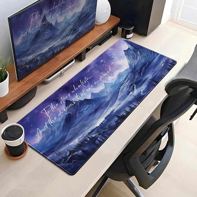 Acotar Desk Mat Sara J Maas Fantasy Mouse Pad Large for Desk Computer Pc Laptop Aesthetic Desk pad Night Court City of Starlight Laptop Mouse and Keyboard pad 31.5 x 11.8in for Office Desk Decor