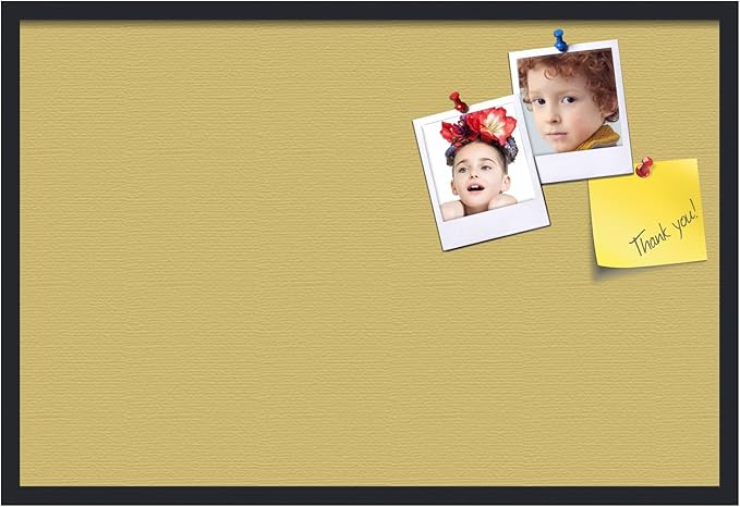 PinPix 36x24 Inch Cork Bulletin Board. This Decorative Framed Pin Board Comes with Honey Pastel Design and a Satin Black Frame. Ideal for Home Office Decor or Message Board (PinPix-1810)