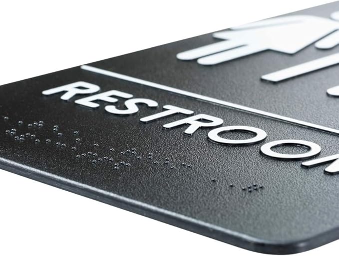 Men's/Women's Restroom Sign for Handicap Accessible Restroom ADA-Compliant Bathroom Door Sign, Made in USA, Pack of 24