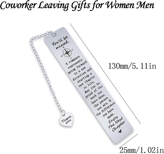 Farewell Gifts for Coworkers & Friends - Retirement & New Job Gifts for Colleagues & Boss - Thank You Bookmarks for Employees & Teachers