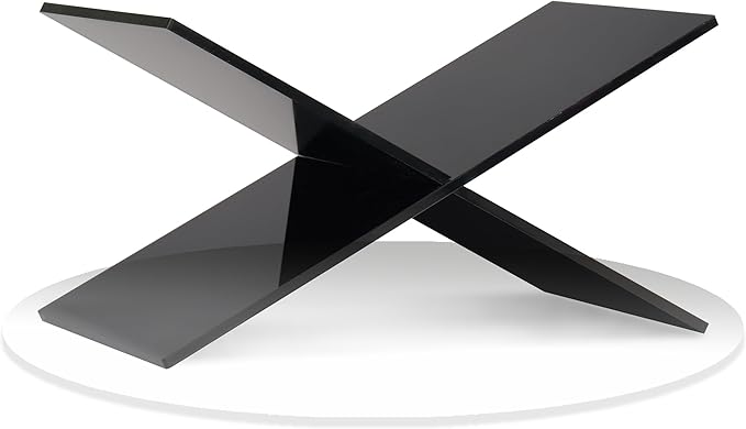 Large Clear Acrylic Book Stand - Perfect for Displaying Open Books on Your Coffee Table - Ideal for Bibles, Cook Books, Guest Books, Magazines, Each with a Lucite Paperweight (Black-Large)