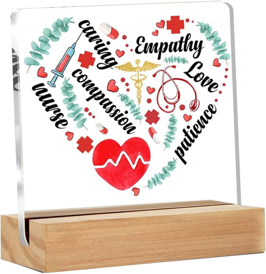 Nurse Gifts for Women, Nursing Gifts Nurse Clear Acrylic Desk Decorative Sign for Home Office, 4 x 4 Inches