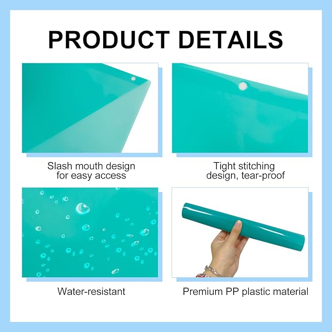 60 Pack Binder Pockets 3 Hole Punch Clear Document Folders 11.18 x 9.17 Inch Binder Organizer with Pockets Slash File Jacket Plastic Document Divider for Office Supplies (Multicolor)