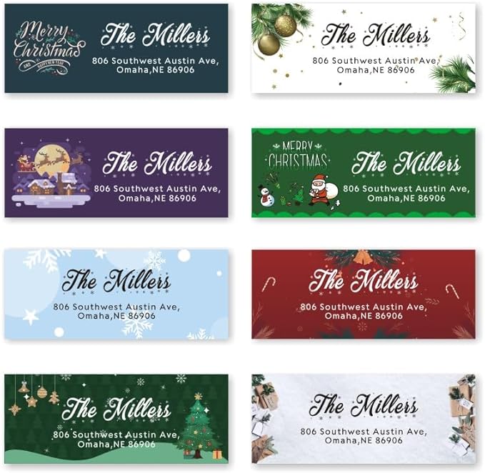 Custom Christmas Address Stickers with Dwarf & Holly Designs - 100-1000 Self-Adhesive Labels for Envelopes2.6‘’*1‘’