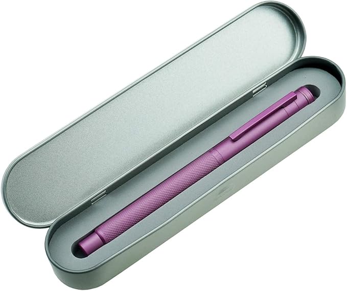 Asvine Pink Forest Fountain Pen Bent Nib, Classic Design with Converter and Metal Pen Case, The Light of Hope Serise