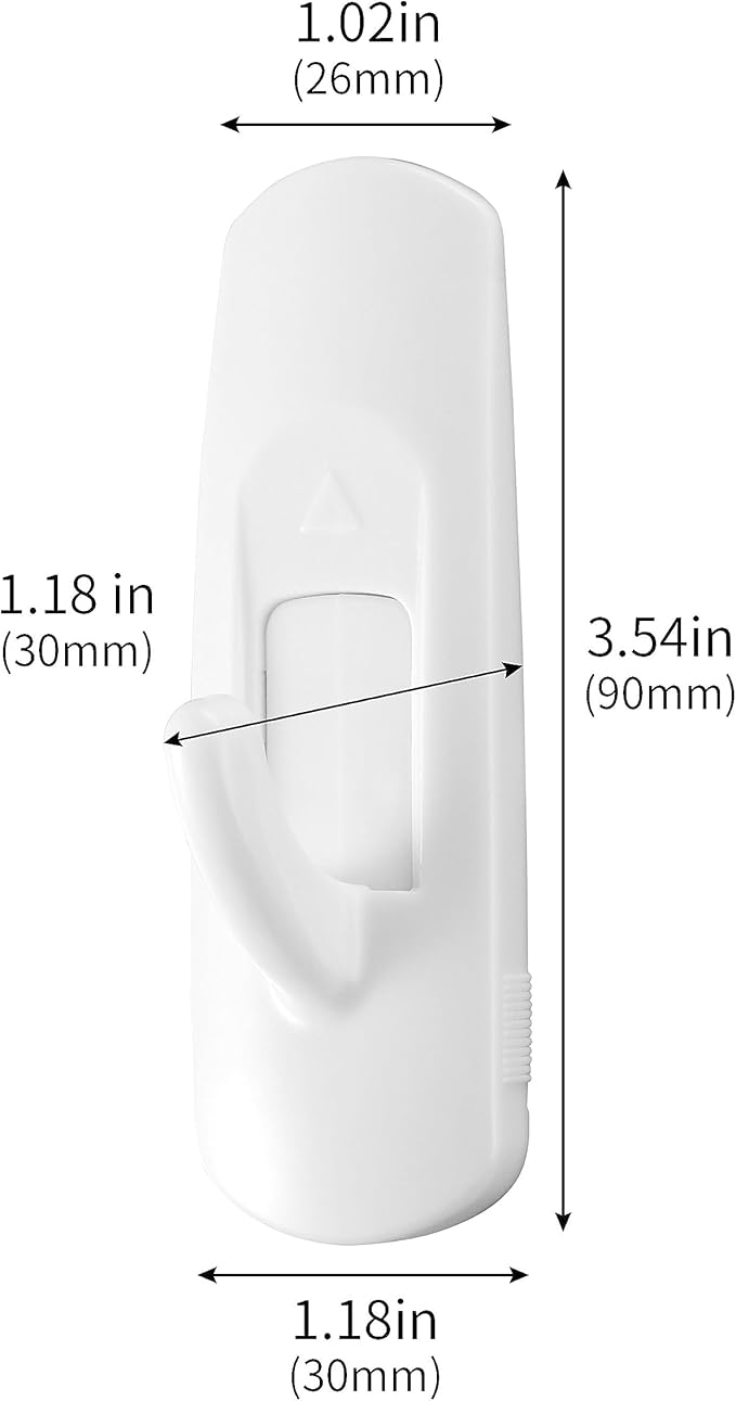 20 Large Hooks+28 Removable Strips, White Utility Hooks, Heavy Duty with Adhesive Strips, Damage-Free Organize Hooks, No Tools Wall Hook for Hanging, Value Pack