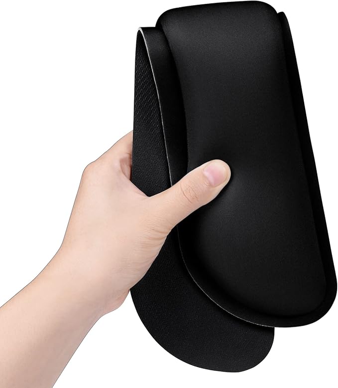 Dapesuom Enlarge Keyboard Wrist Rest, Memory Foam Wrist Cushion for Desk Mats Support, Cute Typing Pain Relief Keyboard Mouse Pad Rests Set with Non-Slip Base for Gaming Laptop Office, Jet Black