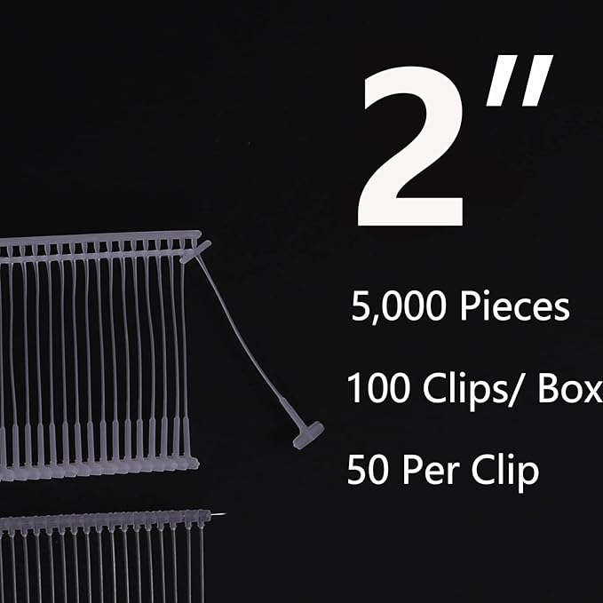 5000 Pcs Standard Tagging Gun Fasteners 2 inch, not jam The Tagging Gun, Clothing Tag Barbs Attachments for All Standard Price Tag Gun