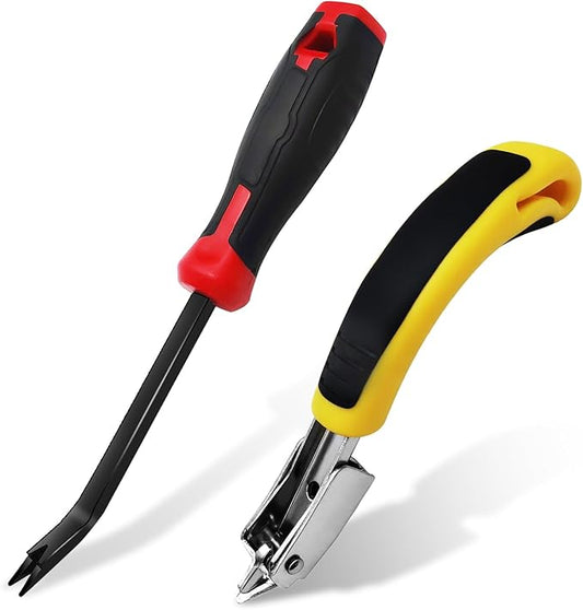 Staple Remover, Heavy Duty Staple Remover Tool,Upholstery Stapler Remover for Carpet,Wood,Floor, Furniture, Construction, Industrial Staple Lifter Removes Flooring, Carton Box Staples(2pcs)