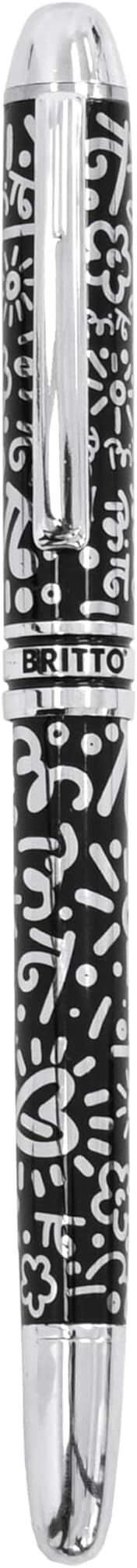 Britto Premium Rollerball Pen - Extra Fine Point with 0.5mm Premium-Grade Refillable Liquid Black Ink, Smooth Precision Writing & Quick Drying Pen for Journaling (Japanese, Graffiti Holographic)