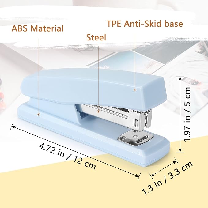 Tamaki Stapler, Office Stapler, Small Staplers for Desk, Blue