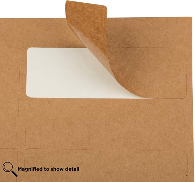 JAM PAPER Shipping Address Labels - Rectangular - 1 1/3 x 4 - Brown Kraft - 126/pack