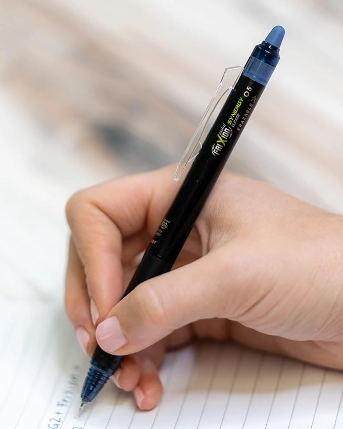 PILOT FriXion Synergy Clicker Erasable Gel Ink Pens, Extra Fine Point, Blue Ink, 8-pack (17849)