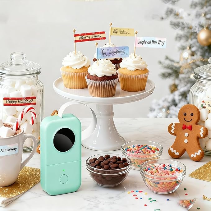 Phomemo D30 Label Maker Machine, Portable Bluetooth Mini Label Printer, Smartphone Handheld Thermal Sticker Small Labeler Multiple Templates Font Icon Inkless Custom Label for Home Kids School Items