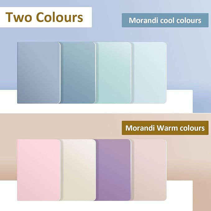 Ddaowanx Notebooks, Journals in Bulk, Blank Paper Sketchbooks, 72 Pages, 36 Sheets, 80GSM, 8.3x5.5 Inch, A5 Size, Travel Writing Notebooks Journal for Office School Supplies (Blank-48pack, 8 Colors)