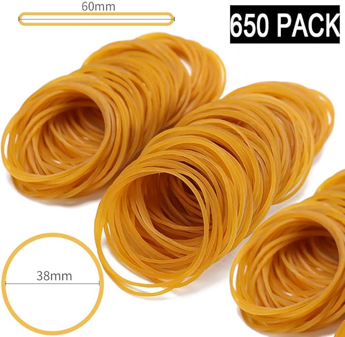 AMUU Rubber Bands Small 650 pcs size16 Rubber Bands 38mm #16 Rubber Band for Office Supplies School Home Elastic Band