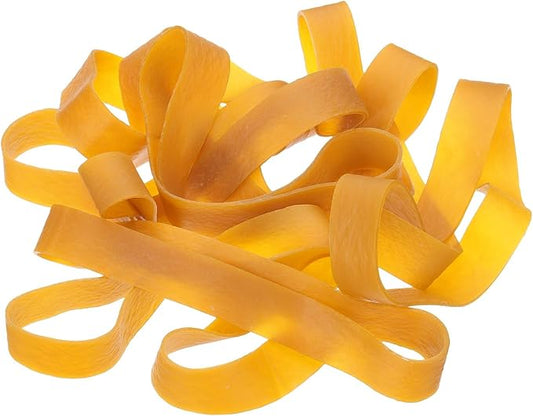 uxcell 28Pcs Rubber Bands, 7.87 x 0.79 Inch Elastic Stretchable Rubber Bands Home Office Supplies for File Folders Little Boxes Securing Trash Can, Yellow
