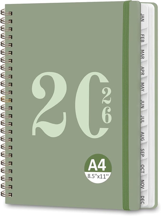2026 Planner, Weekly and Monthly Calendar Agenda Book, Jan 2026 - Dec 2026, Hardcover Planning Academic Planner for Office School Supplies and Desk Accessories - Letter Size (8.5'' x 11'')