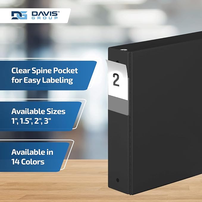 Premium Economy 6-Pack 3-Ring Binders for School or Office, Round-Ring Binders, 2 Inch, Black