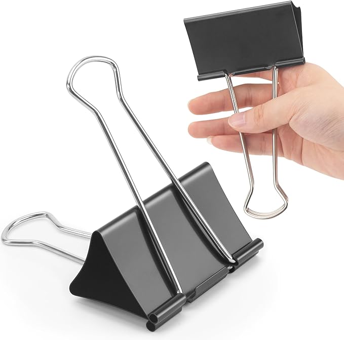 OWLKELA 3 Inch (18 Pcs) Jumbo Binder Clips, Extra Large Black Paper Clamps for Home, School and Office Supplies