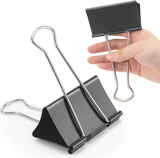 OWLKELA 3 Inch (18 Pcs) Jumbo Binder Clips, Extra Large Black Paper Clamps for Home, School and Office Supplies