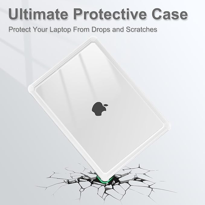 MOSISO Compatible with MacBook Pro 13 inch Case M2 2025-2016 A2338 M1 A2251 A2289 A2159 A1989 A1708 A1706, Anti-Cracking Heavy Duty Plastic TPU Bumper Hard Case&Keyboard Skin&Screen Film, Transparent