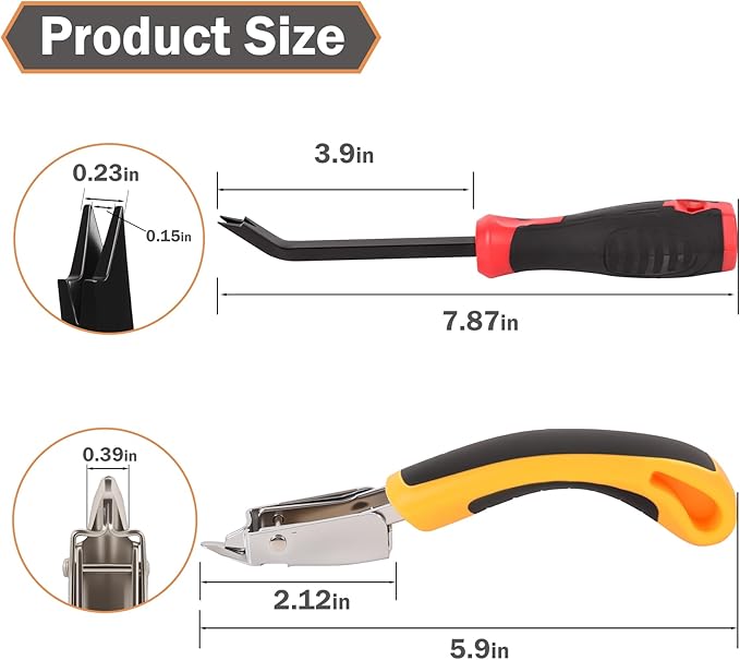 Upholstery Staple Remover 2pcs Heavy Duty Staple Remover Tool for Floor,Carpet,Wood,Construction,Furniture,Also Used in A Variety of Nailed Picture Frames and Wooden Boxes Etc