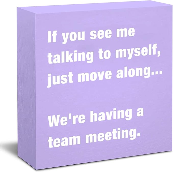 Purple Desk Accessories for Women, Funny Office Decor Sign for Cubicle, Purple Office Supplies or Desk Decorations, Cute Table Accessories Gifts for Women Coworker