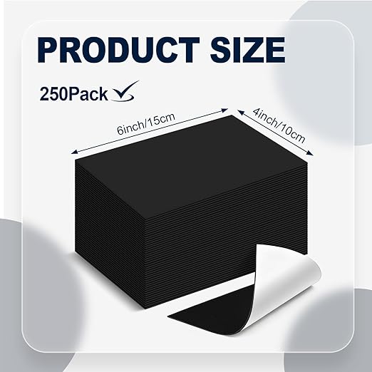 Macarrie 4 x 6 Adhesive Magnetic Sheets with Adhesive Backing Cuttable Magnetic Paper Stickers Flexible Peel and Stick for Picture Crafts Die Storage Photos(250 Pcs,4x6inch)