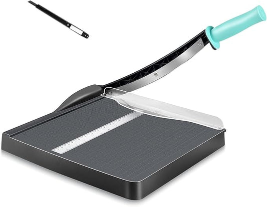 Paper Cutter, A4 Paper Trimmer with Safety Guard, 12" Cut Length Paper Cutting Board, Guillotine Trimmer with 16 Sheets Capacity, Paper Slicer for Scrapbooking Craft, Coupon, Label, Cardstock