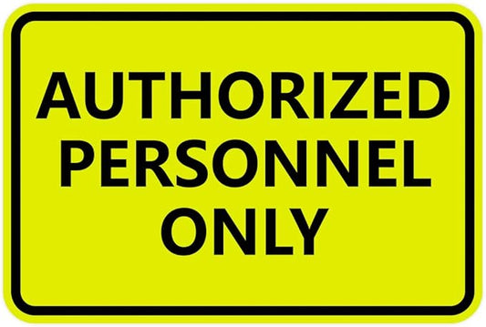 Signs ByLITA Classic Framed Authorized Personnel Only Sign (Yellow/Black) - Medium 10 Pack