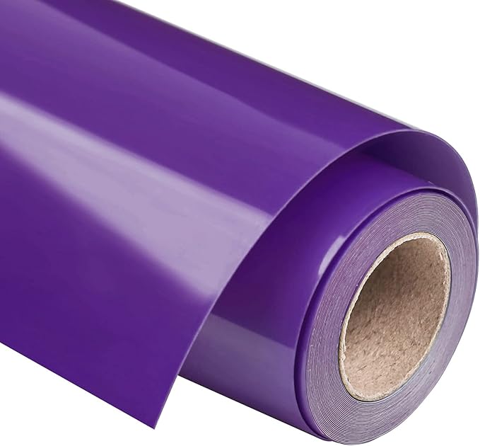 VINYL FROG Heat Transfer Vinyl Roll HTV Vinyl - 12" x12ft Purple Iron on Vinyl for T-Shirts, Heat Press Vinyl for DIY Craft Designs (Purple)