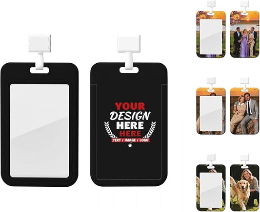 Custom Id Badge Holder Customizable Personalized Id Card with Photo Logo for Employee Work Office Staff Name Tag