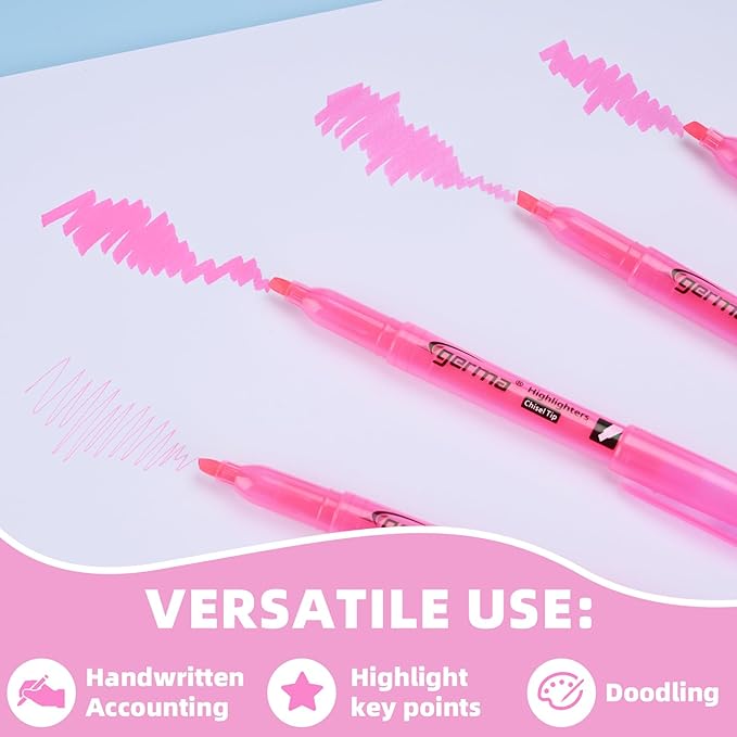 Highlighters 36 Pack, Chisel Tip Pink Highlighter Bright Colors, Quickly Drying, Perfect for Students Kids Adults Highlighting in Classroom, School, Office