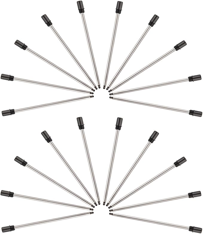 YOUMI Refill 2.75" (20pcs) replaceable ballpoint pen refill, Black ink 1mm midpoint metal refill (Black refill)