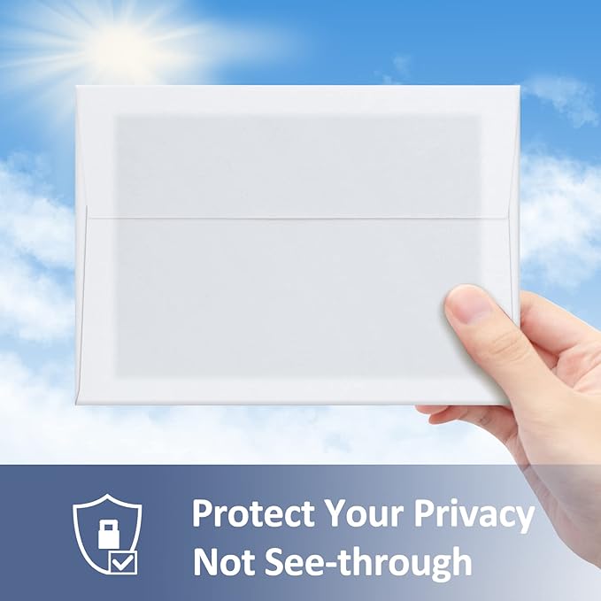 ValBox 200 Qty A7 Invitation Envelopes 5 x 7, 120GSM White Kraft Paper Envelopes for 5x7 Cards, Self Seal, Weddings, Invitations, Baby Shower, Stationery, Office, 5.25 x 7.25 Inches