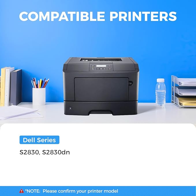 KingKJ S2830 High Yield Black Toner Cartridge 2-Pack Replacement for Dell GGCTW Toner Cartridges Remanufactured Compatible with Dell S2830 S2830dn Laser Printer Ink All-in-One Copier（8,500 Pages）