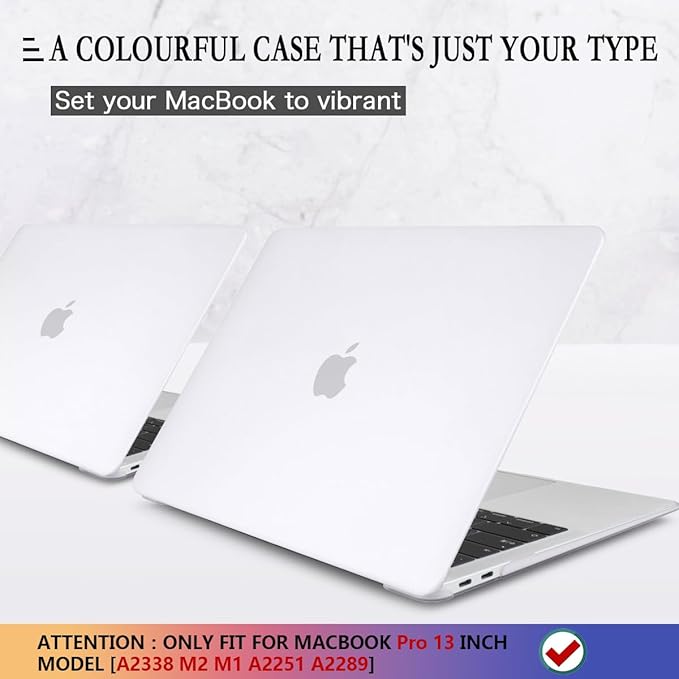 CISSOOK Compatible with MacBook Pro 13 Inch Case 2025-2020 A2338 A2251 A2289 Model, Frosted Clear Hard Shell Case with Keyboard Cover for MacBook Pro 13" M1 M2, Matte Clear