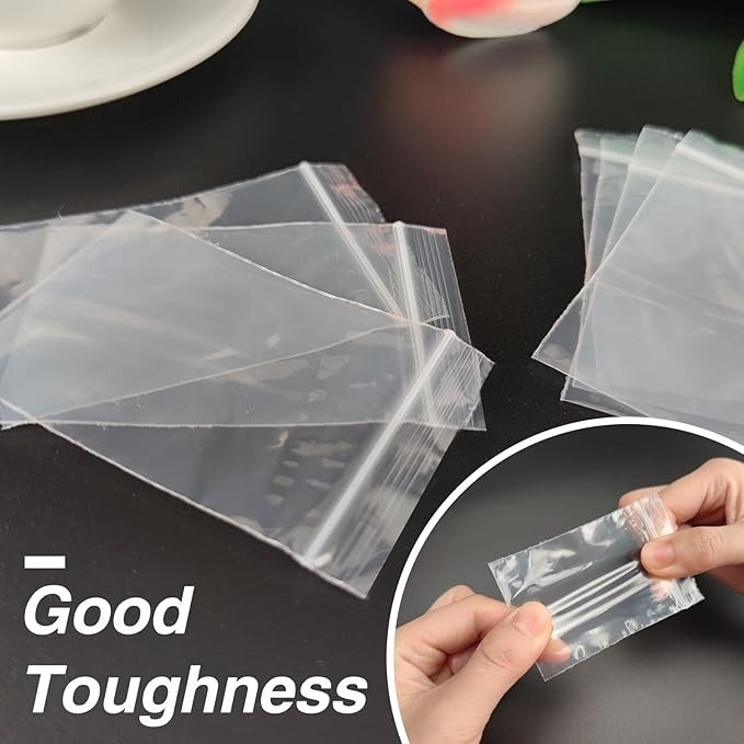 Plastic Jewelry Bags, 200pcs 2 x 3 Clear Zip Bag, 2 mil Thick Small Baggies with Resealable Zipper, Storage Baggies for Daily Vitamin, Jewelry, Candy