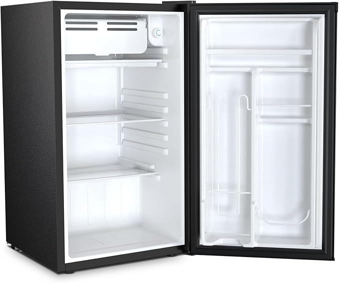 Antarctic Star 3.2 Cu.Ft. Mini Fridge with Freezer, Small Refrigerators with Adjustable Thermostat, Low Noise, Energy Saving, Compact Refrigerators for College Dorm, Office, Bedroom, Apartment, Black